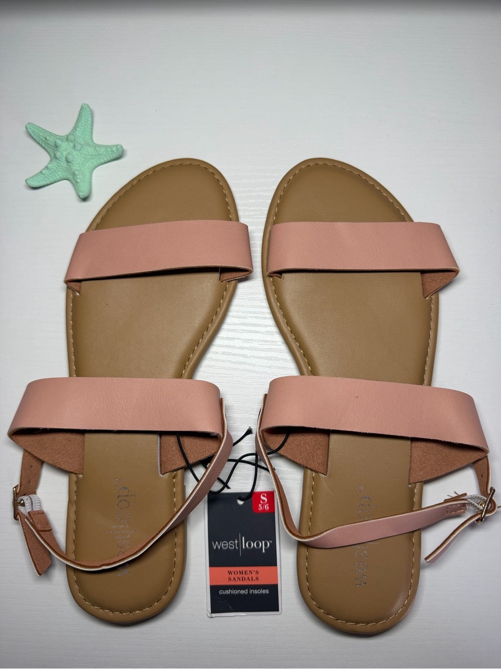 BRAND NEW Peach Westloop Sandals, Size 5/6
